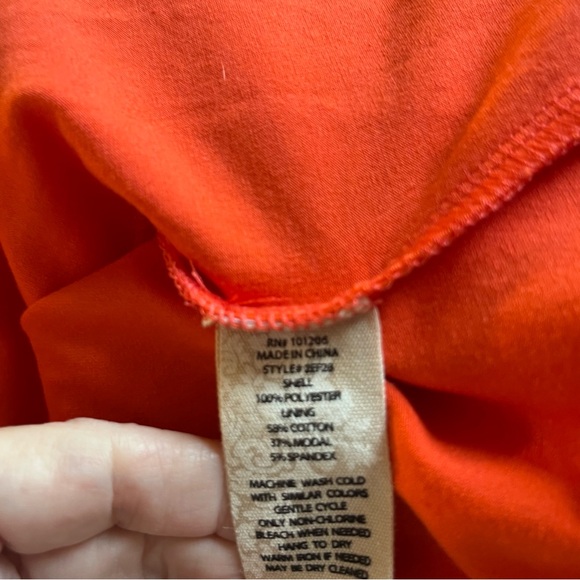 Soft Surroundings Orange Caramba One Shoulder Georgette chiffon dress large - Picture 6 of 6